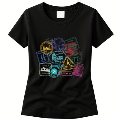 Passport Stamps Edition Travel Womens T-Shirt