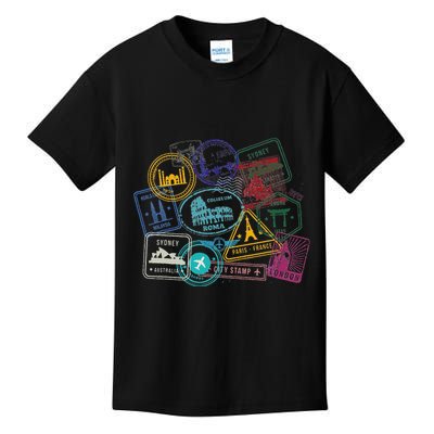 Passport Stamps Edition Travel Kids T-Shirt