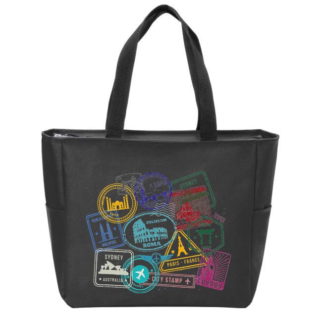 Passport Stamps Edition Travel Zip Tote Bag
