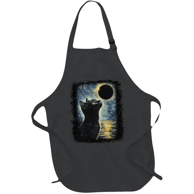 Partial Solar Eclipse For Cat Lover Full-Length Apron With Pockets