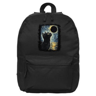 Partial Solar Eclipse For Cat Lover 16 in Basic Backpack