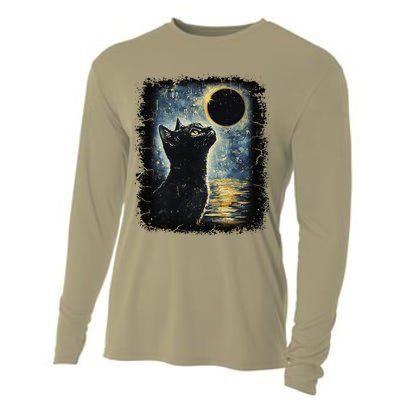 Partial Solar Eclipse For Cat Lover Cooling Performance Long Sleeve Crew