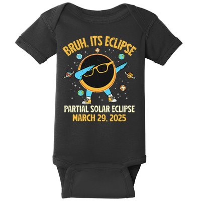 Partial Solar Eclipse 2025 29 March Bruh Dabbing Baby Bodysuit