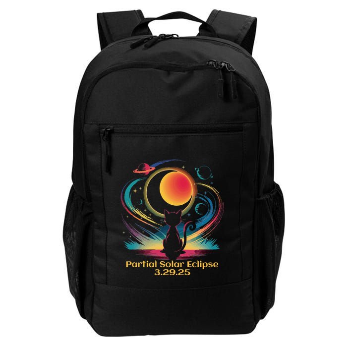 Partial Solar Eclipse 2025 Cat Lover Astronomy 3.29.25 Daily Commute Backpack