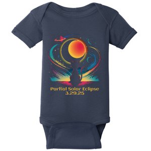 Partial Solar Eclipse 2025 Cat Lover Astronomy 3.29.25 Baby Bodysuit