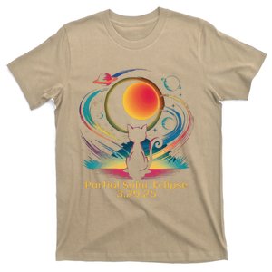 Partial Solar Eclipse 2025 Cat Lover Astronomy 3.29.25 T-Shirt