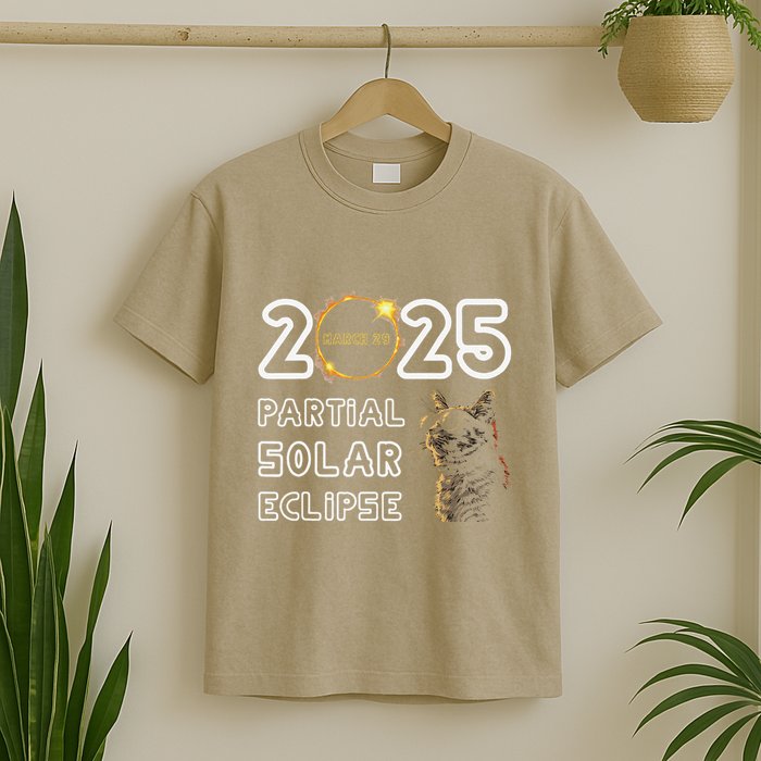 Partial Solar Eclipse March 29 2025 Solar Eclipse 2025 Cat T-Shirt
