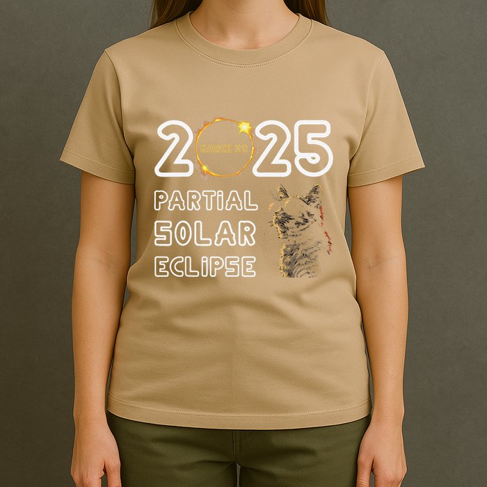 Partial Solar Eclipse March 29 2025 Solar Eclipse 2025 Cat T-Shirt