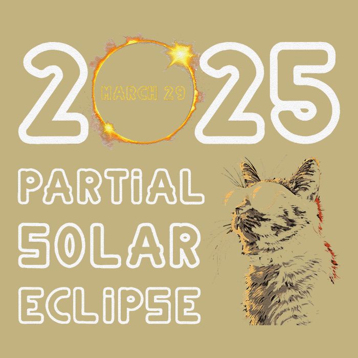 Partial Solar Eclipse March 29 2025 Solar Eclipse 2025 Cat T-Shirt