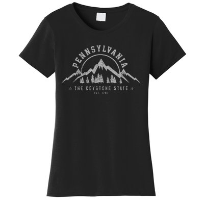 Pennsylvania State Est. 1787 Vintage Mountains Gift Women's T-Shirt