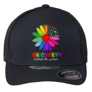 Puzzle Sunflower Embrace Neurodiversity Spectrum Autism Gift Flexfit Unipanel Trucker Cap