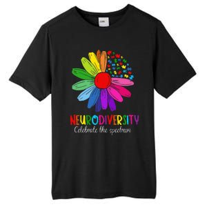 Puzzle Sunflower Embrace Neurodiversity Spectrum Autism Gift Tall Fusion ChromaSoft Performance T-Shirt