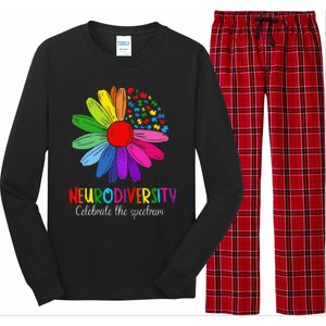 Puzzle Sunflower Embrace Neurodiversity Spectrum Autism Gift Long Sleeve Pajama Set