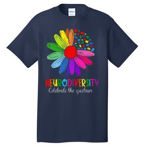 Puzzle Sunflower Embrace Neurodiversity Spectrum Autism Gift Tall T-Shirt