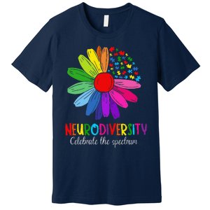 Puzzle Sunflower Embrace Neurodiversity Spectrum Autism Gift Premium T-Shirt