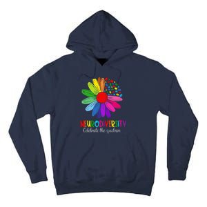 Puzzle Sunflower Embrace Neurodiversity Spectrum Autism Gift Tall Hoodie