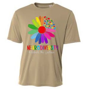 Puzzle Sunflower Embrace Neurodiversity Spectrum Autism Gift Cooling Performance Crew T-Shirt