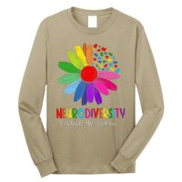 Puzzle Sunflower Embrace Neurodiversity Spectrum Autism Gift Long Sleeve Shirt