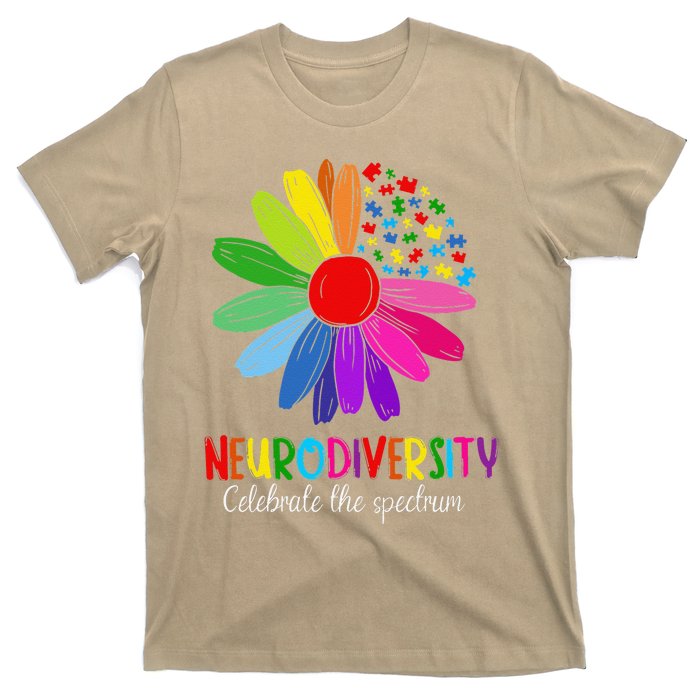 Puzzle Sunflower Embrace Neurodiversity Spectrum Autism Gift T-Shirt