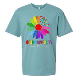 Puzzle Sunflower Embrace Neurodiversity Spectrum Autism Gift Sueded Cloud Jersey T-Shirt