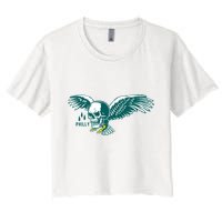 Philly Skull Eagle Women's Crop Top Tee