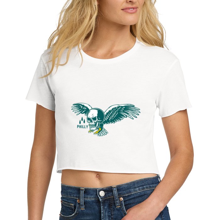 Philly Skull Eagle Women's Crop Top Tee