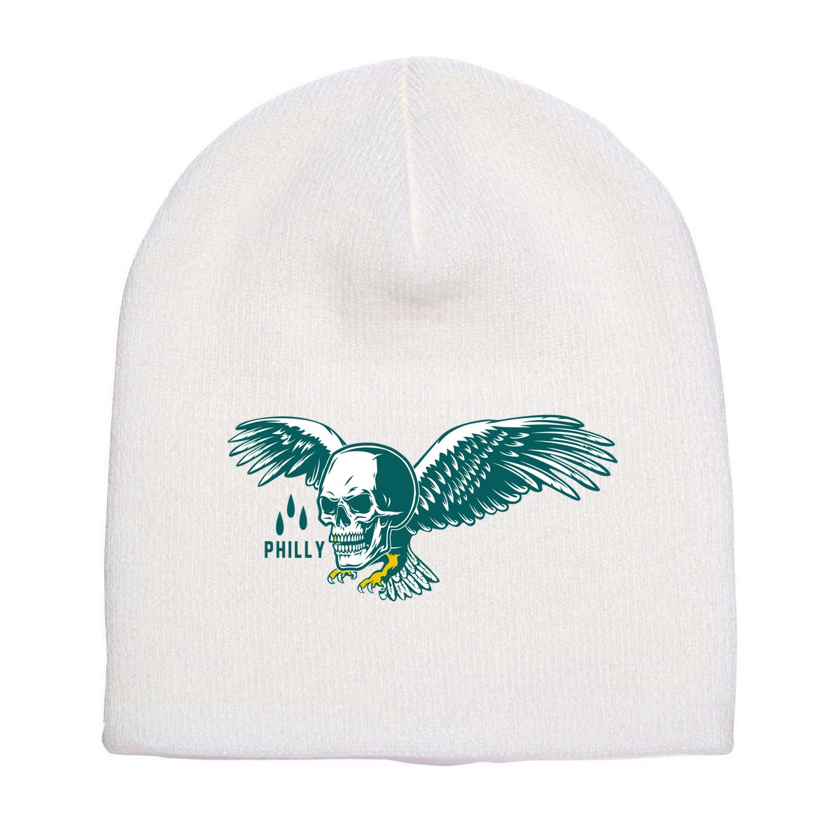 Philly Skull Eagle Short Acrylic Beanie