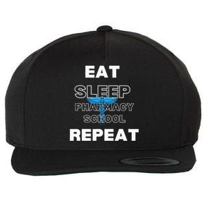 Pharma School Eat Sleep Repeats Trainee Future Pharmacist Wool Snapback Cap