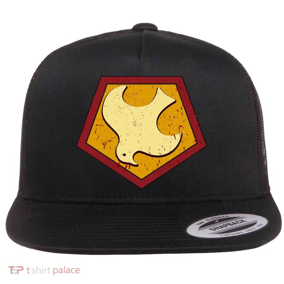 Peacemaker Superhero Emblem Flat Bill Trucker Hat