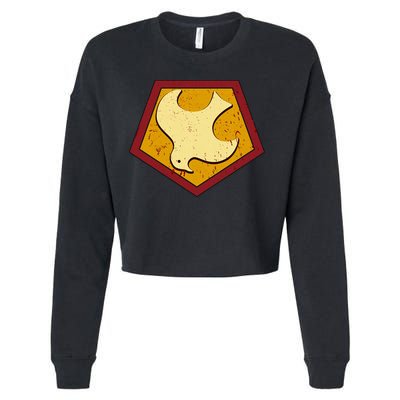 Peacemaker Superhero Emblem Cropped Pullover Crew