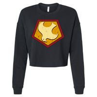 Peacemaker Superhero Emblem Cropped Pullover Crew