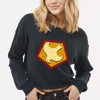 Peacemaker Superhero Emblem Cropped Pullover Crew