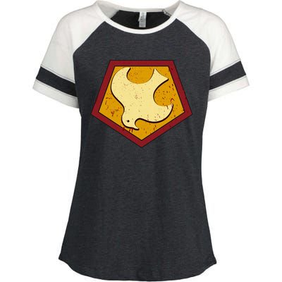 Peacemaker Superhero Emblem Enza Ladies Jersey Colorblock Tee