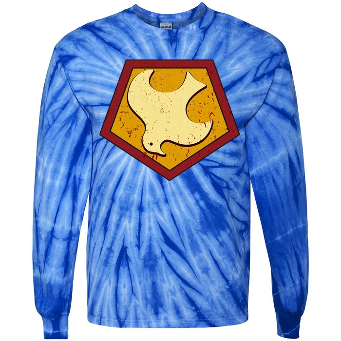 Peacemaker Superhero Emblem Tie-Dye Long Sleeve Shirt