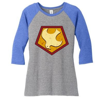 Peacemaker Superhero Emblem Women's Tri-Blend 3/4-Sleeve Raglan Shirt