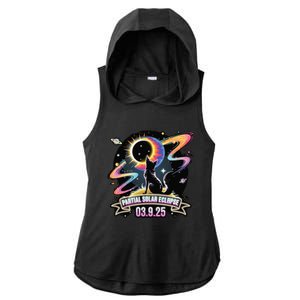 Partial Solar Eclipse 2025 Cat Lover Astronomy 3.29.25 Ladies PosiCharge Tri-Blend Wicking Draft Hoodie Tank