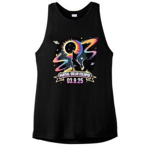 Partial Solar Eclipse 2025 Cat Lover Astronomy 3.29.25 Ladies PosiCharge Tri-Blend Wicking Tank