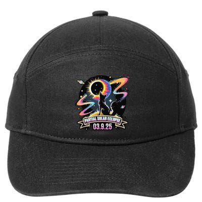 Partial Solar Eclipse 2025 Cat Lover Astronomy 3.29.25 7-Panel Snapback Hat