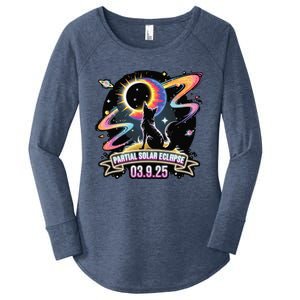 Partial Solar Eclipse 2025 Cat Lover Astronomy 3.29.25 Women's Perfect Tri Tunic Long Sleeve Shirt