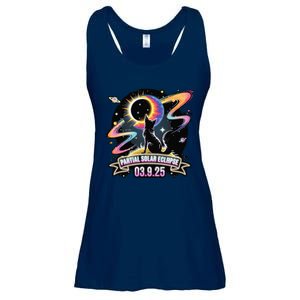 Partial Solar Eclipse 2025 Cat Lover Astronomy 3.29.25 Ladies Essential Flowy Tank