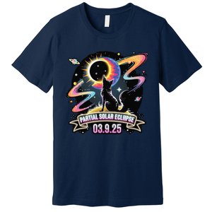 Partial Solar Eclipse 2025 Cat Lover Astronomy 3.29.25 Premium T-Shirt