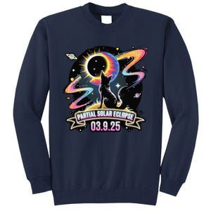 Partial Solar Eclipse 2025 Cat Lover Astronomy 3.29.25 Tall Sweatshirt