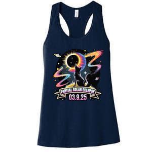 Partial Solar Eclipse 2025 Cat Lover Astronomy 3.29.25 Women's Racerback Tank