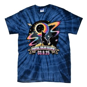 Partial Solar Eclipse 2025 Cat Lover Astronomy 3.29.25 Tie-Dye T-Shirt