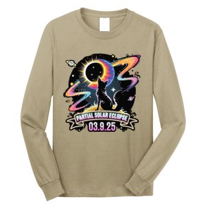 Partial Solar Eclipse 2025 Cat Lover Astronomy 3.29.25 Long Sleeve Shirt