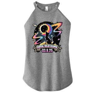 Partial Solar Eclipse 2025 Cat Lover Astronomy 3.29.25 Women's Perfect Tri Rocker Tank