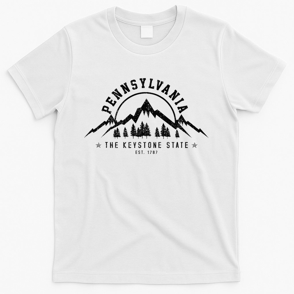 Pennsylvania State Est. 1787 Vintage Mountains Gift T-Shirt
