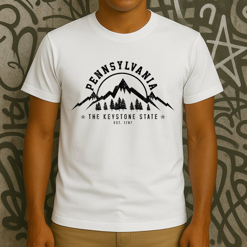 Pennsylvania State Est. 1787 Vintage Mountains Gift T-Shirt