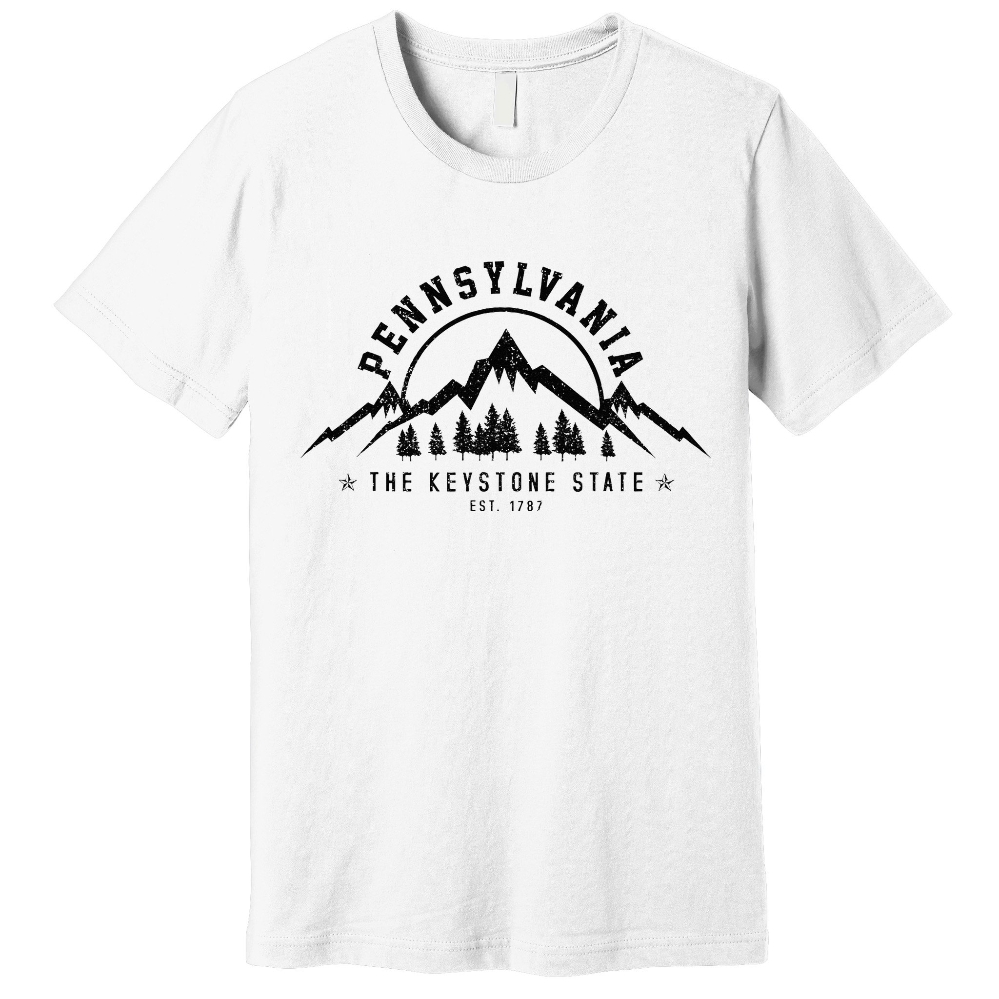 Pennsylvania State Est. 1787 Vintage Mountains Gift Premium T-Shirt