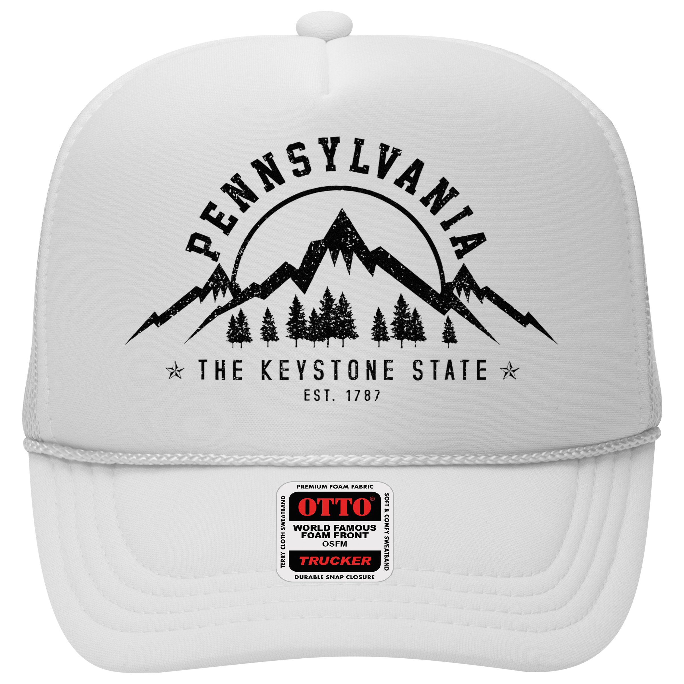Pennsylvania State Est. 1787 Vintage Mountains Gift Hat